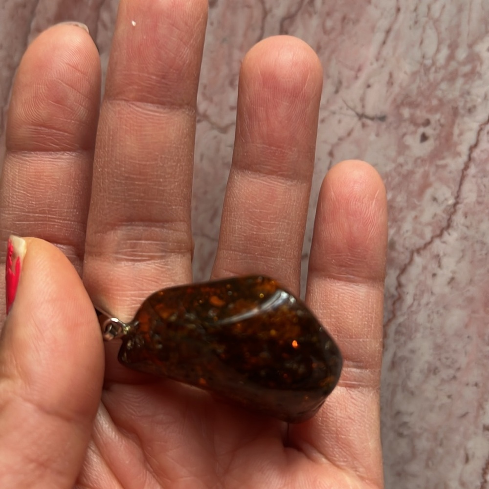 New Baltic amber pendant green - Picture 4 of 7